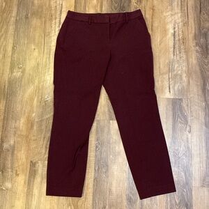 Maroon Express Columnist Ankle Mid Rise Pants
